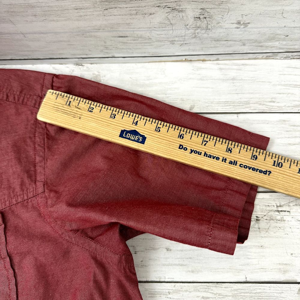 The North Face Short Sleeve‎ Button up Shirt Mens Red Size Medium Metallic - Picture 10 of 11